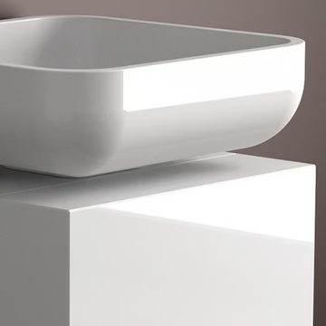 LEONARDO CUBUS WHITE JIMMY SMALL WHITE - Wooden vanity unit by Glass Design - view 3